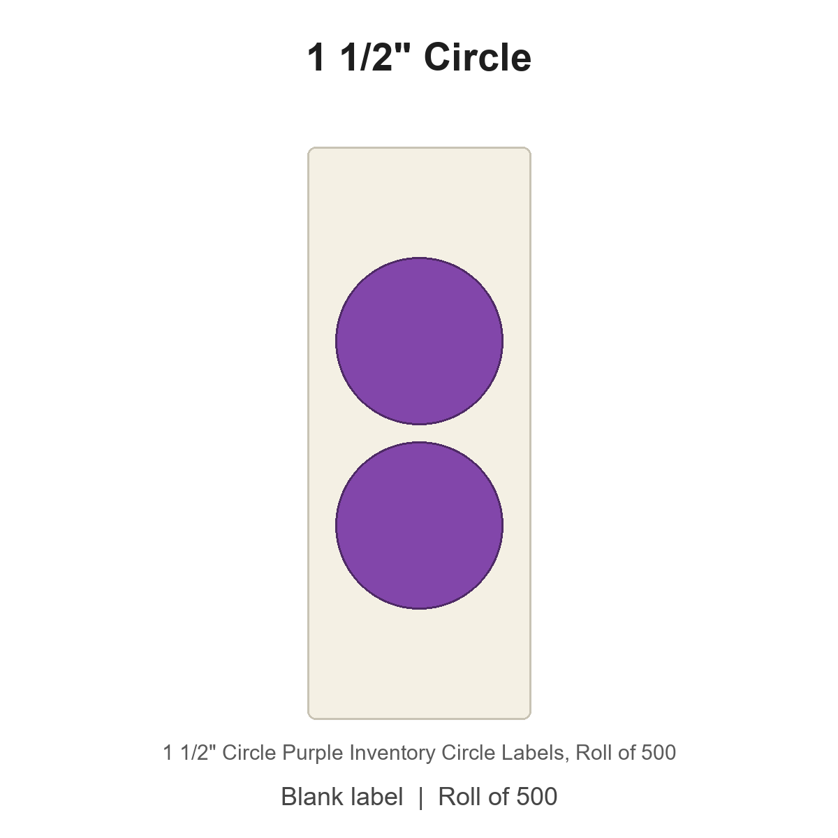 1 1/2" Circle Purple Inventory Circle Labels