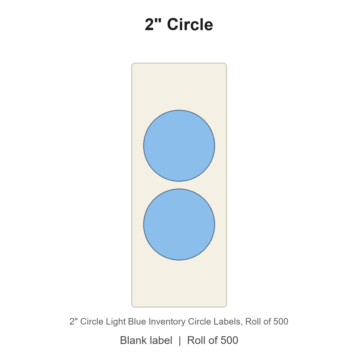 2" Circle Light Blue Inventory Circle Labels