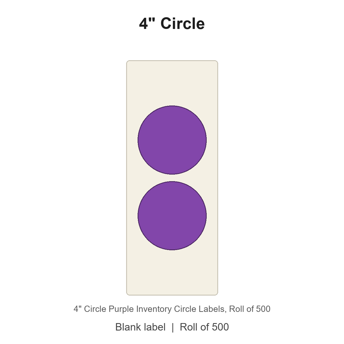 4" Circle Purple Inventory Circle Labels