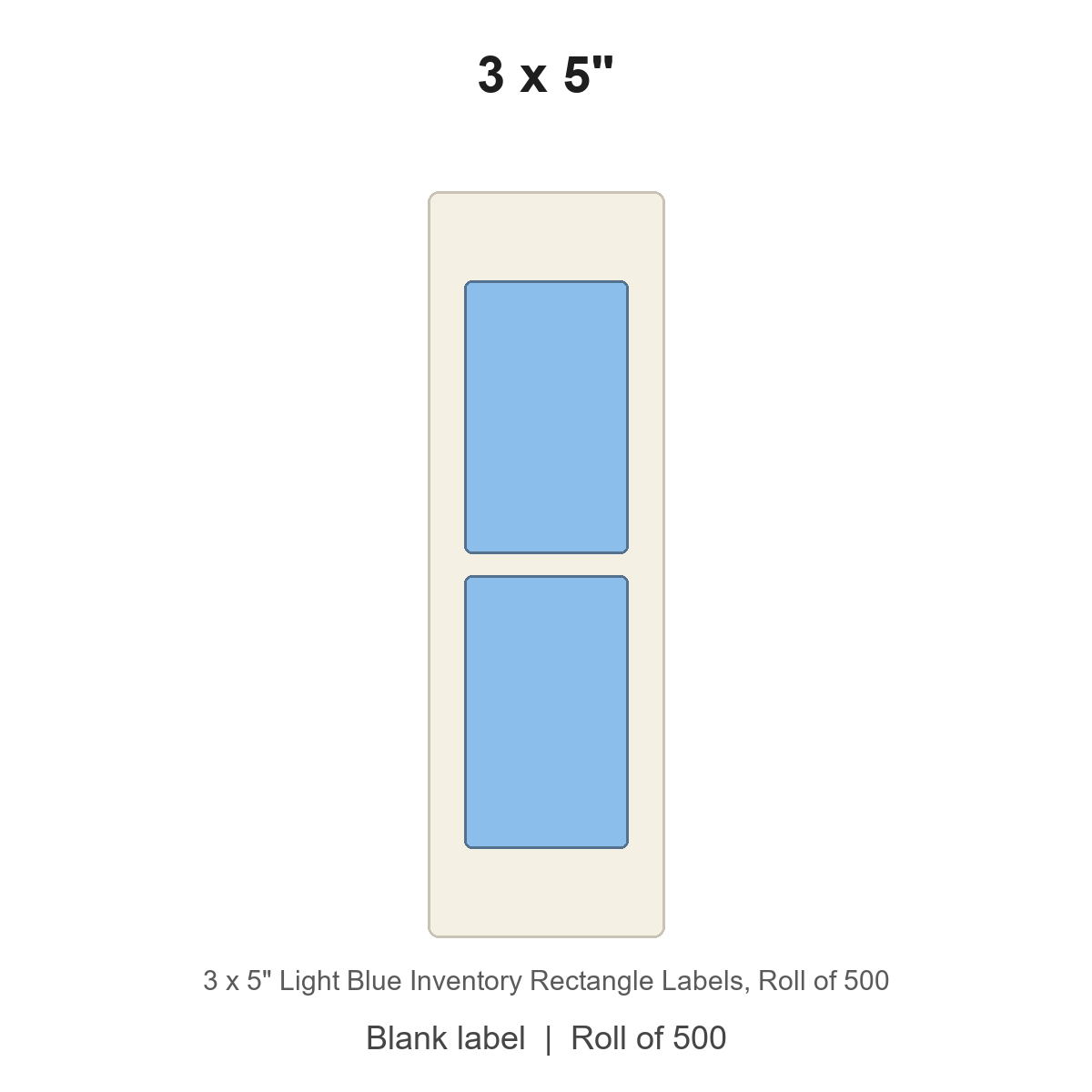 3 x 5" Light Blue Inventory Rectangle Labels
