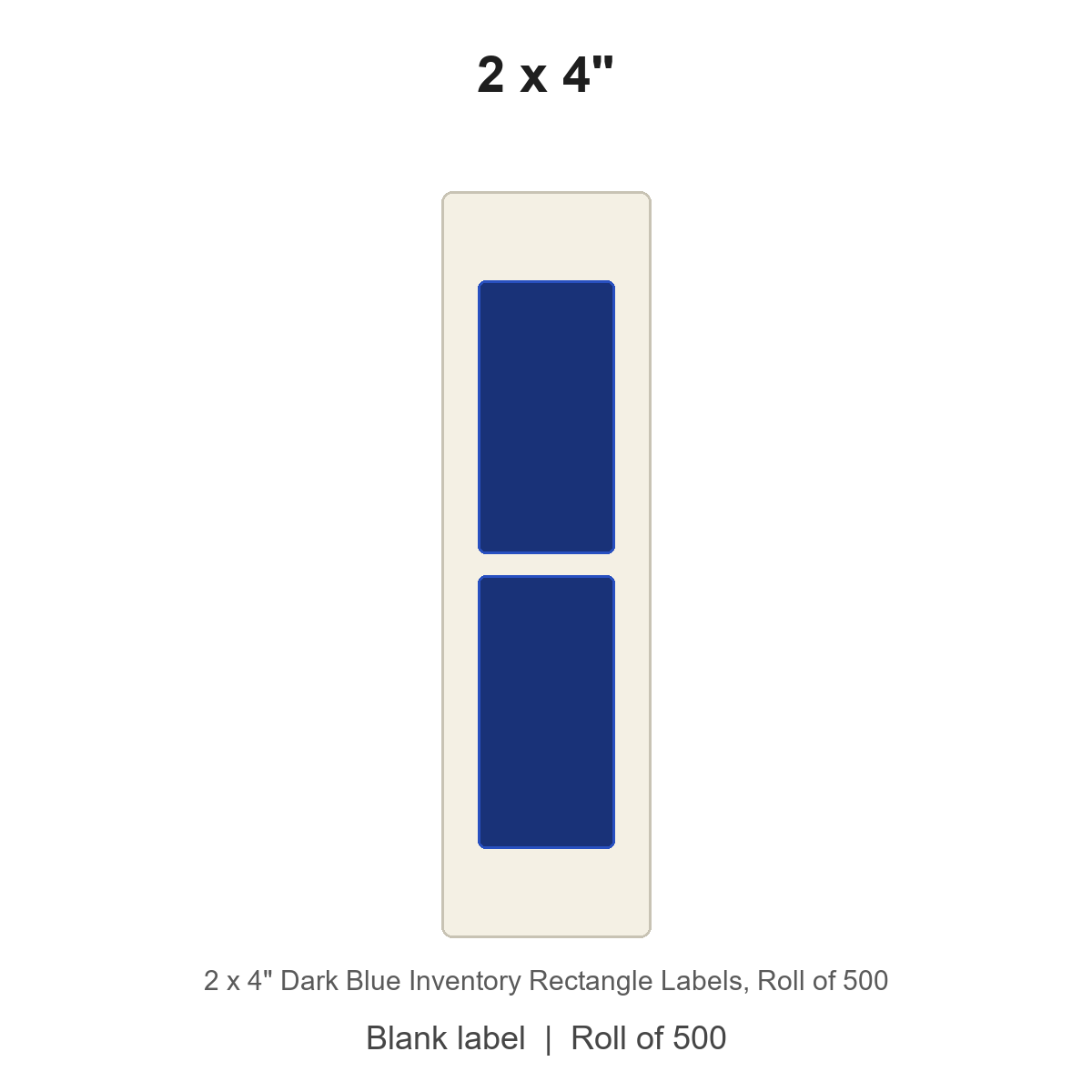 2 x 4" Dark Blue Inventory Rectangle Labels