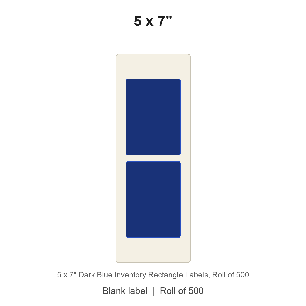 5 x 7" Dark Blue Inventory Rectangle Labels