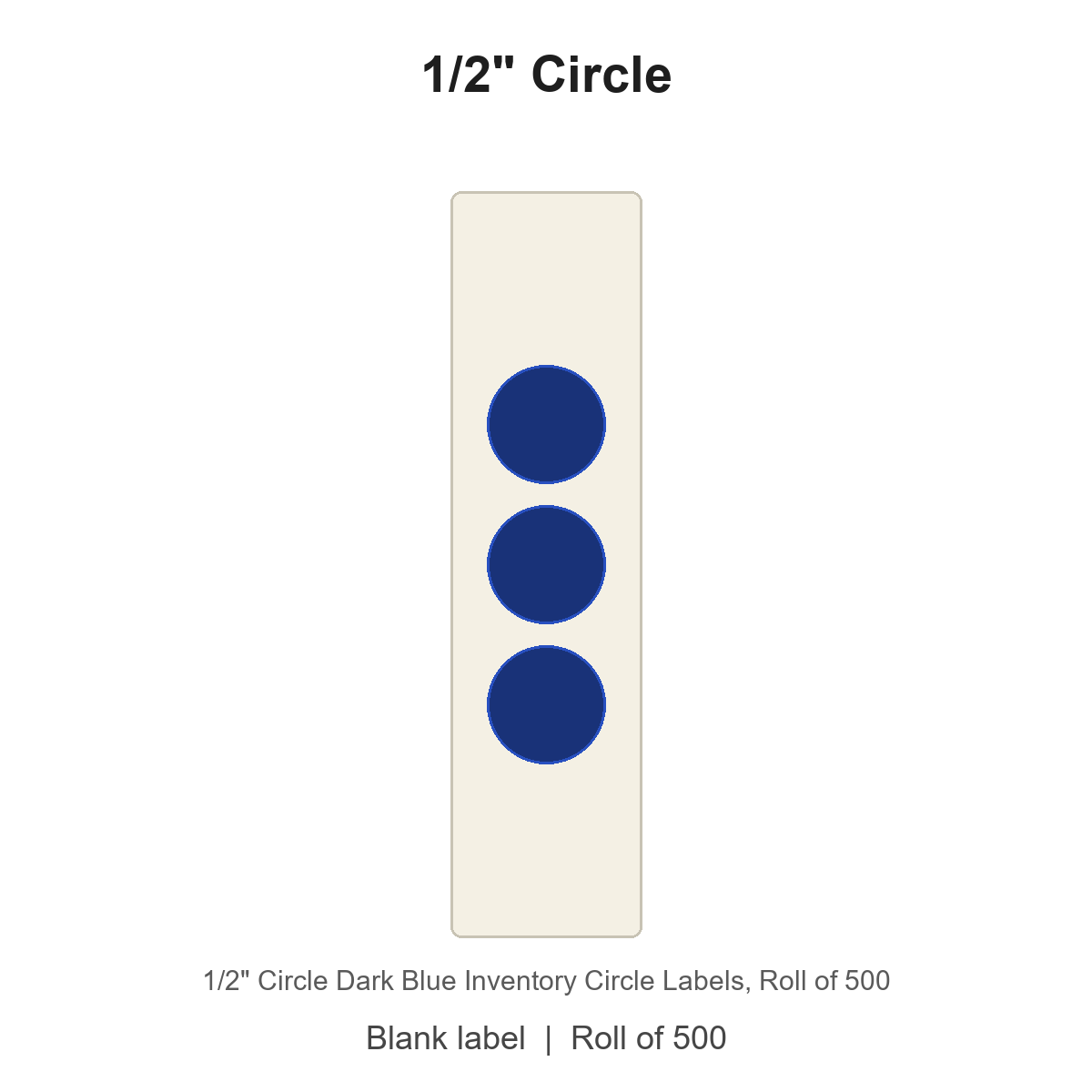 1/2" Circle Dark Blue Inventory Circle Labels