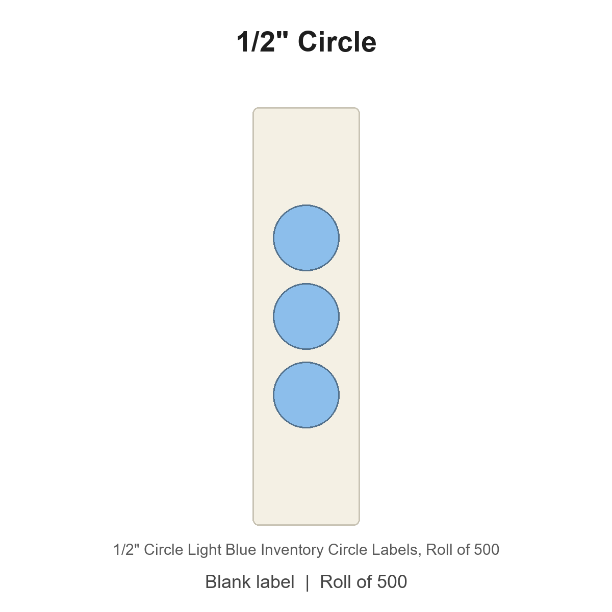 1/2" Circle Light Blue Inventory Circle Labels