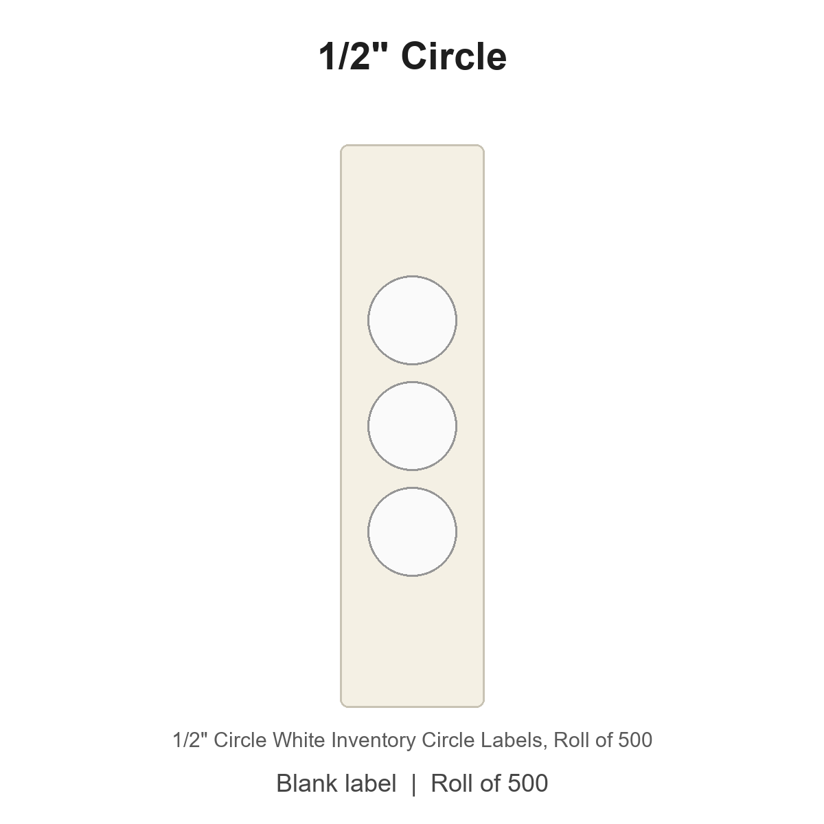 1/2" Circle White Inventory Circle Labels