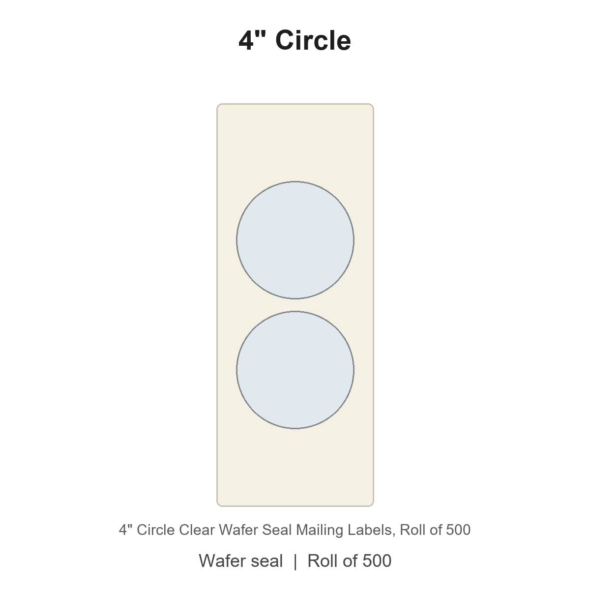 4" Circle Clear Wafer Seal Mailing Labels