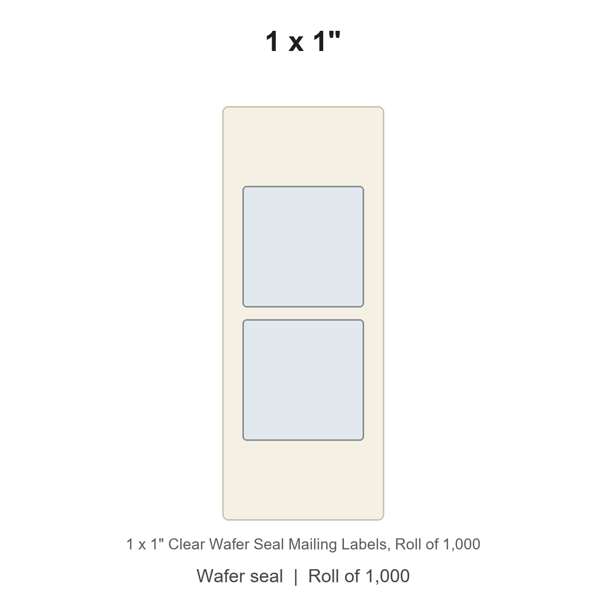 1 x 1" Clear Wafer Seal Mailing Labels