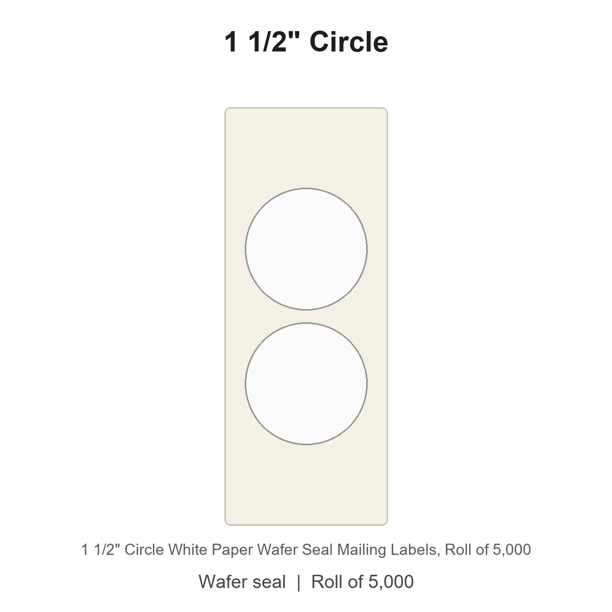 1 1/2" Circle White Paper Wafer Seal Mailing Labels