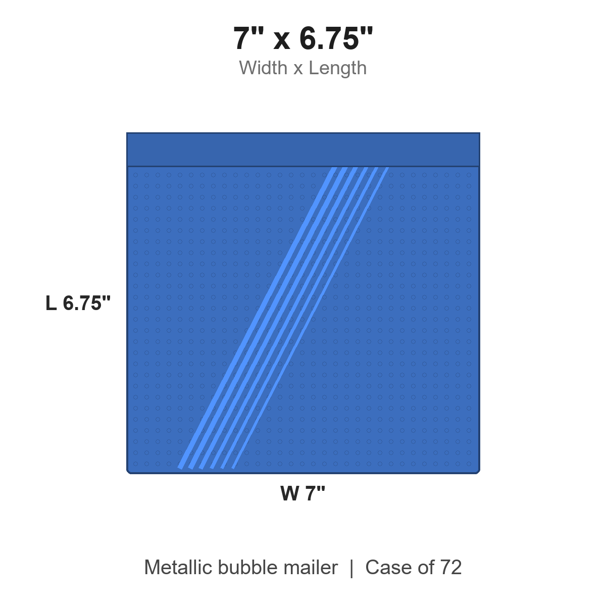 7" x 6.75" Blue Metallic Bubble Mailers
