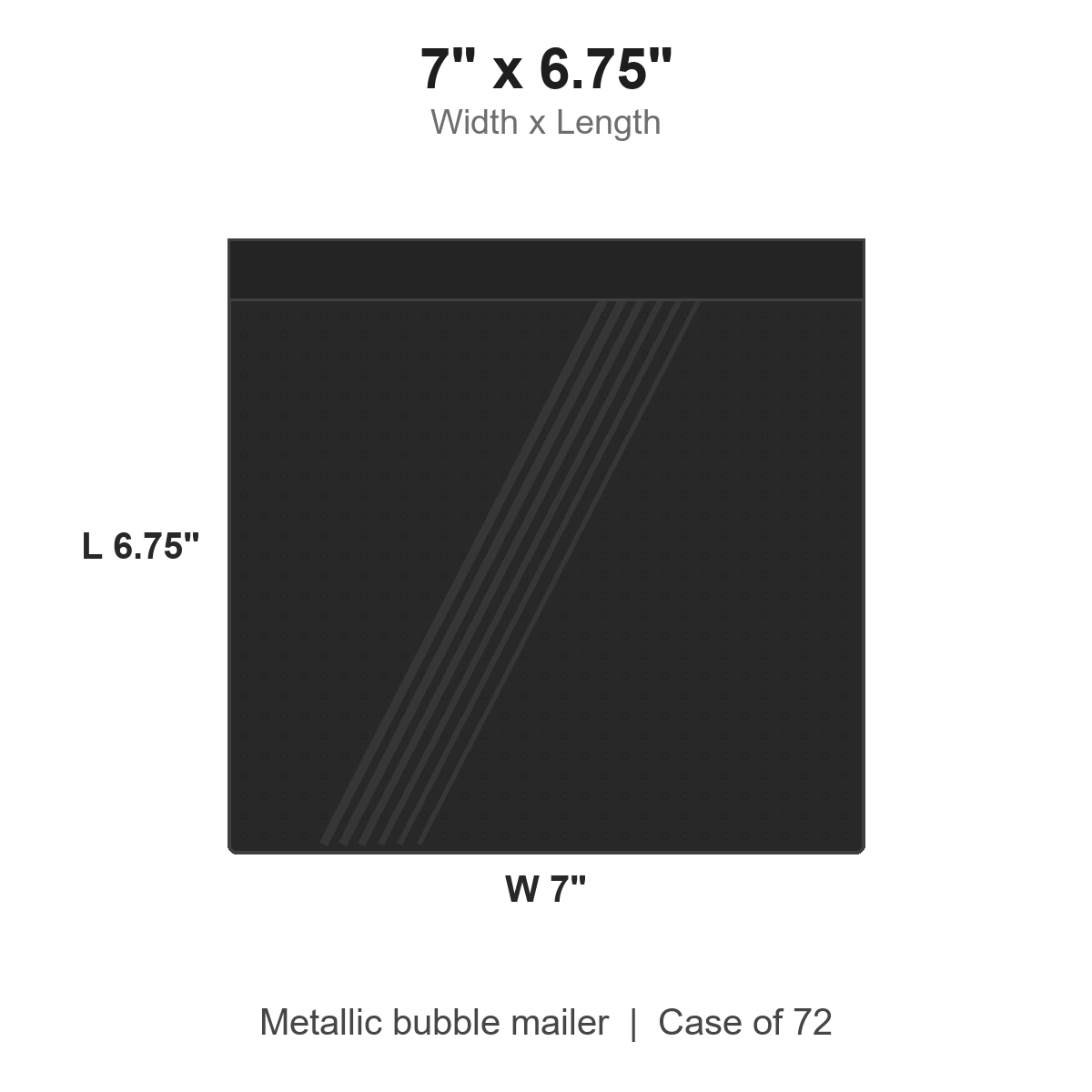 7" x 6.75" Black Metallic Bubble Mailers