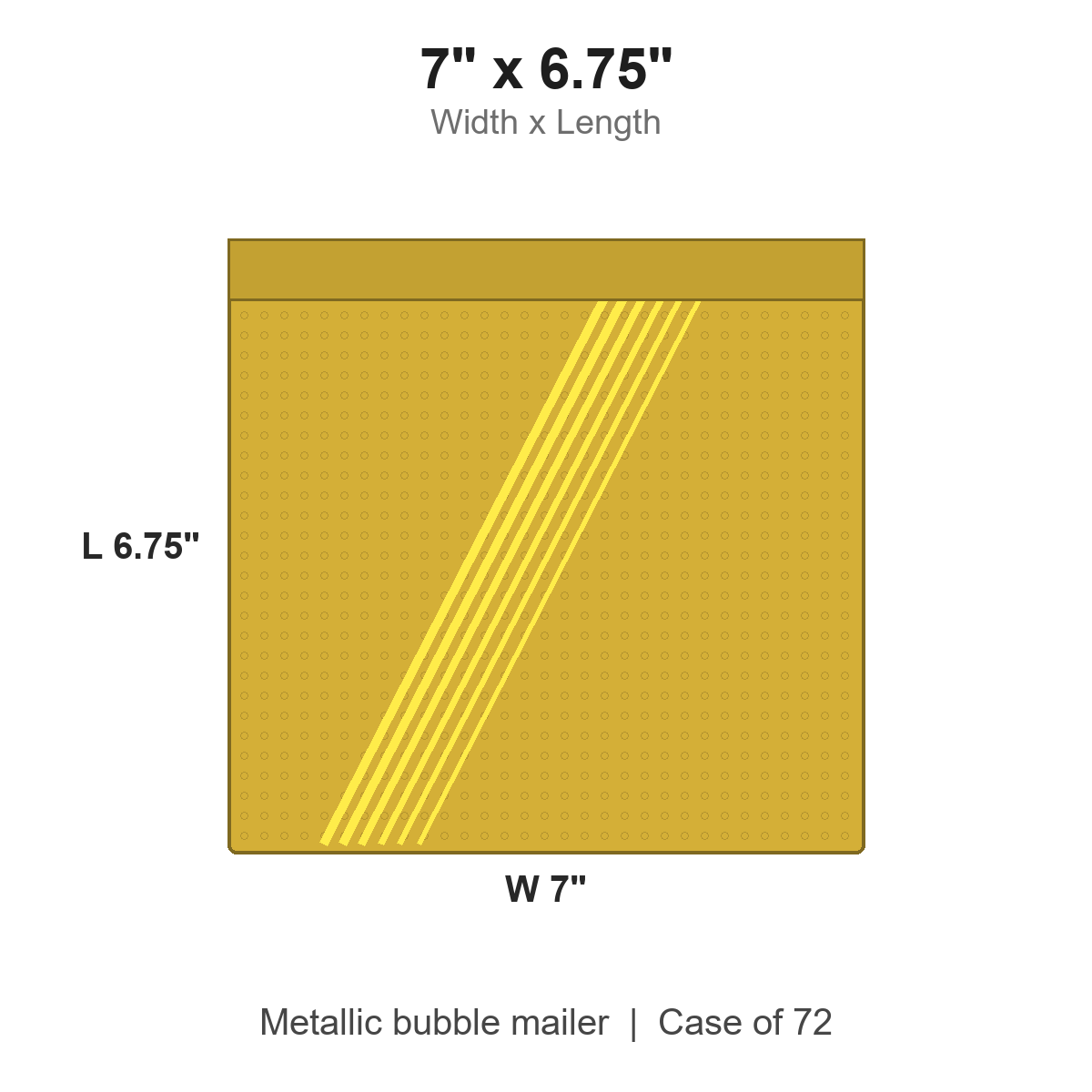 7" x 6.75" Gold Metallic Bubble Mailers