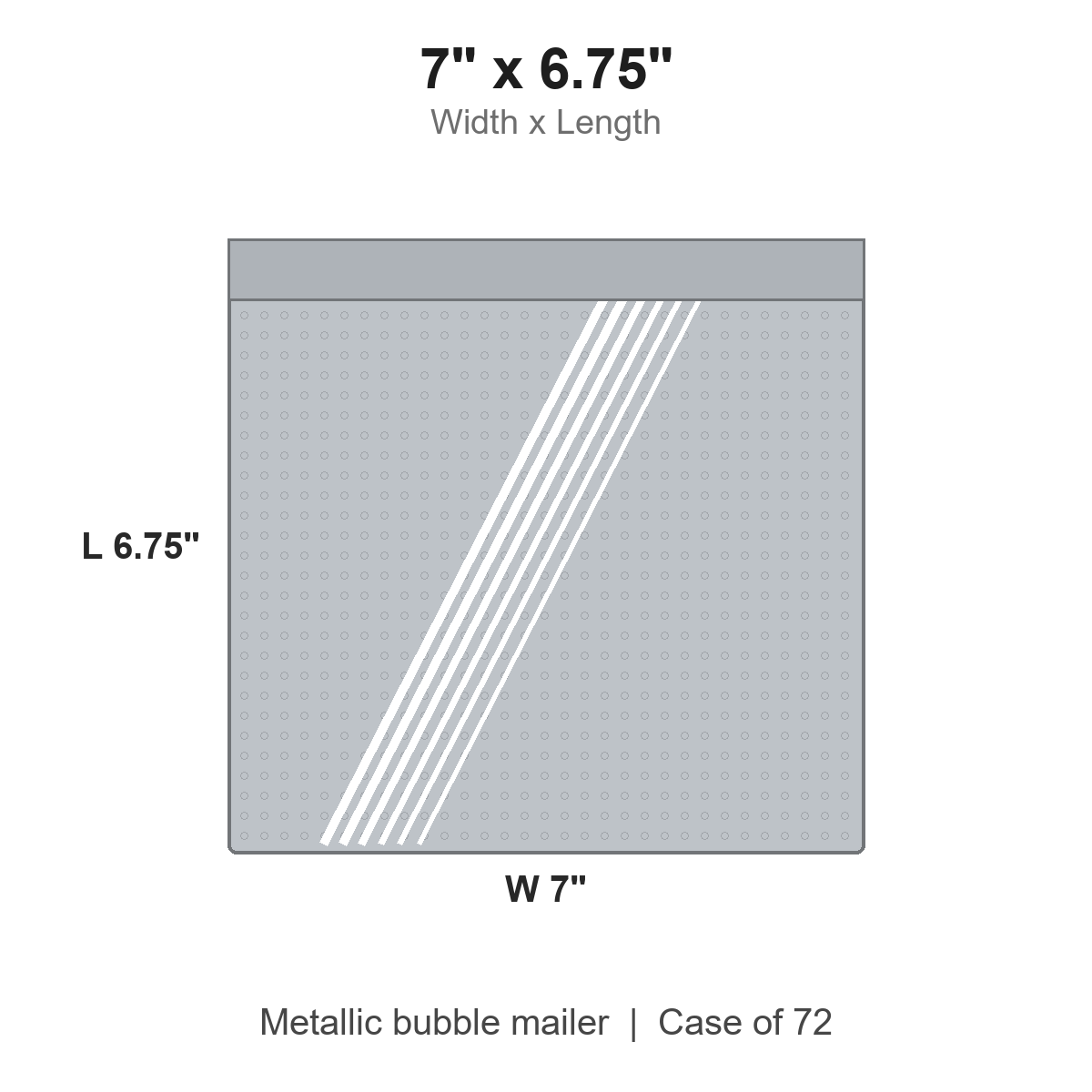7" x 6.75" Silver Metallic Bubble Mailers