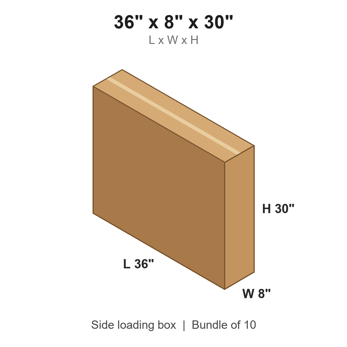 36x8x30 Side Loading Boxes