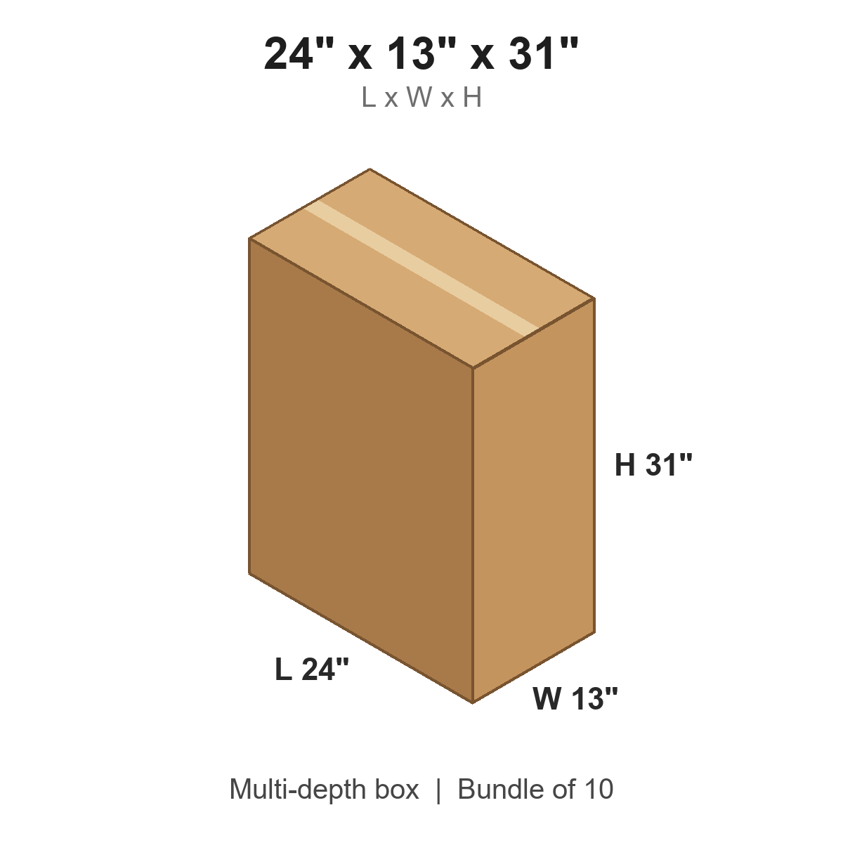 24x13x31 Multi-Depth Corrugated Boxes