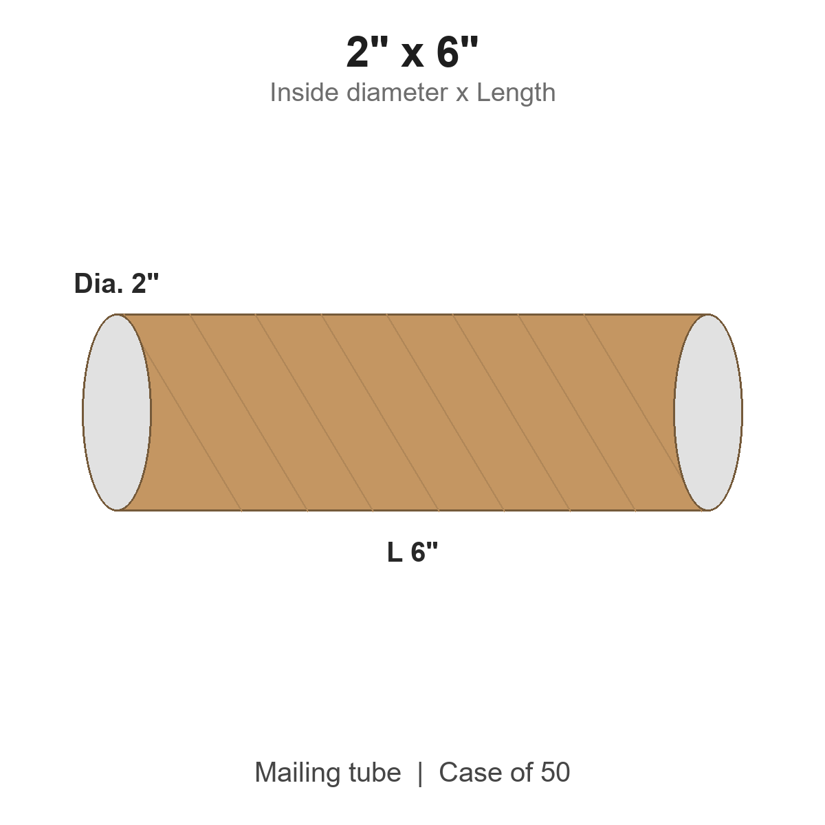 2" x 6" Kraft Mailing Tubes with Caps