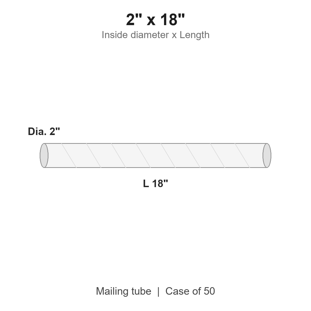 2" x 18" White Mailing Tubes with Caps