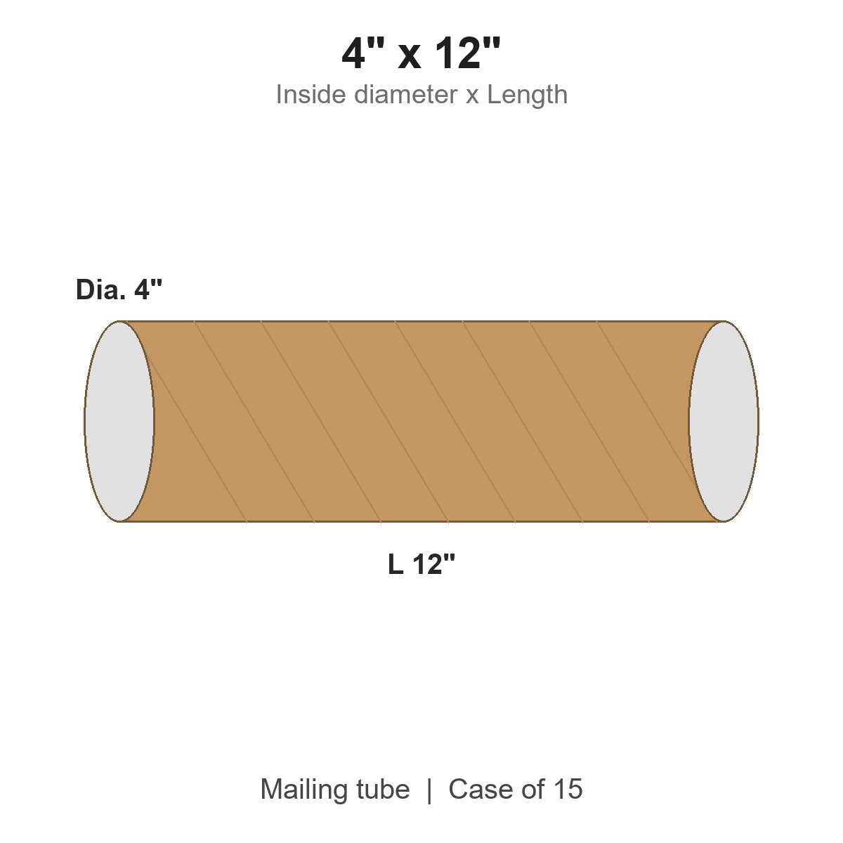 4" x 12" Kraft Mailing Tubes with Caps