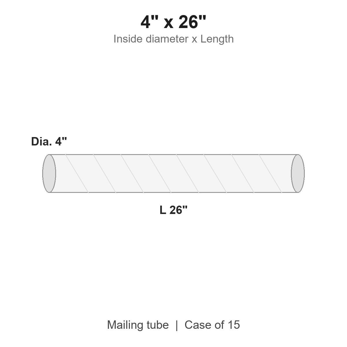 4" x 26" White Mailing Tubes with Caps