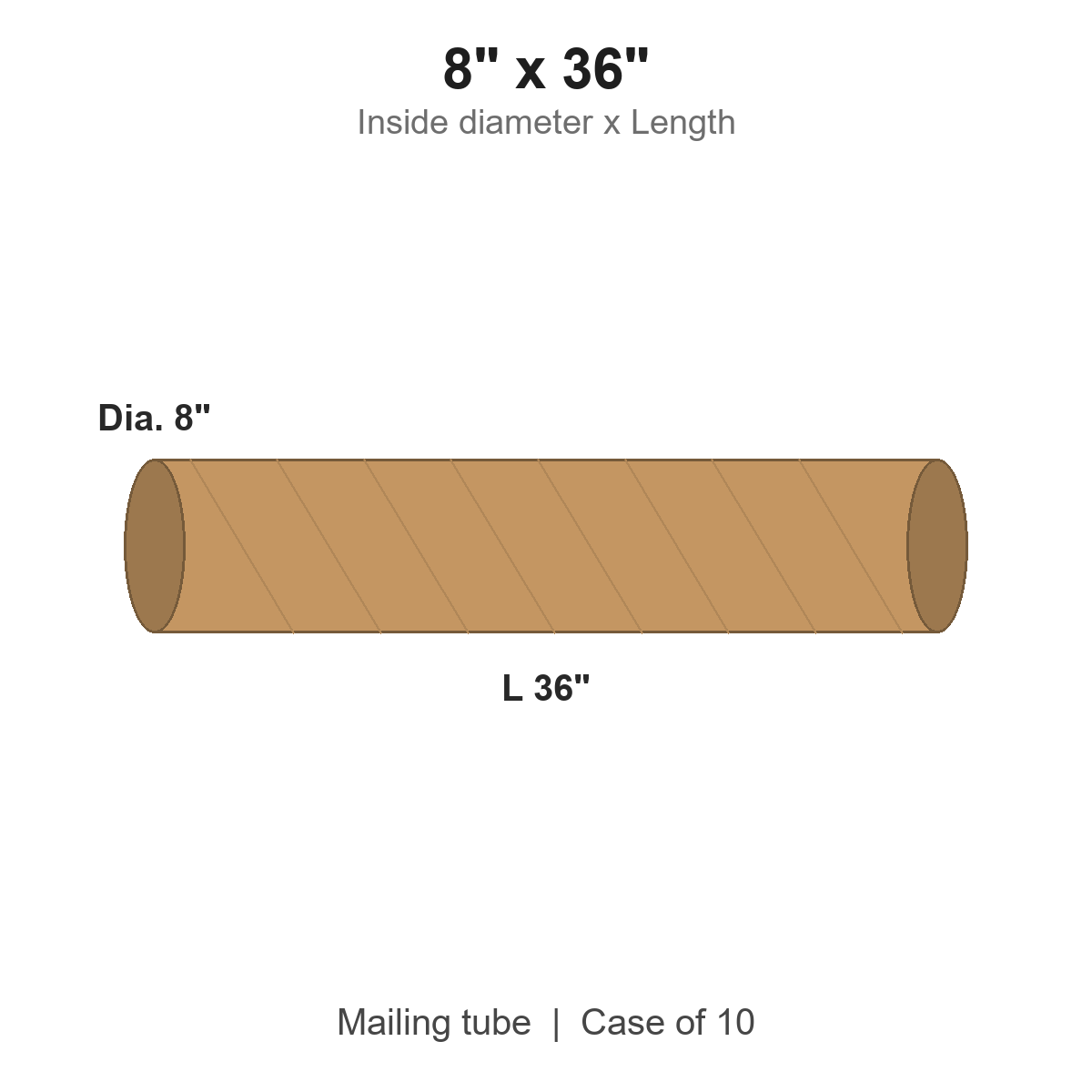 8" x 36" Kraft Mailing Tubes