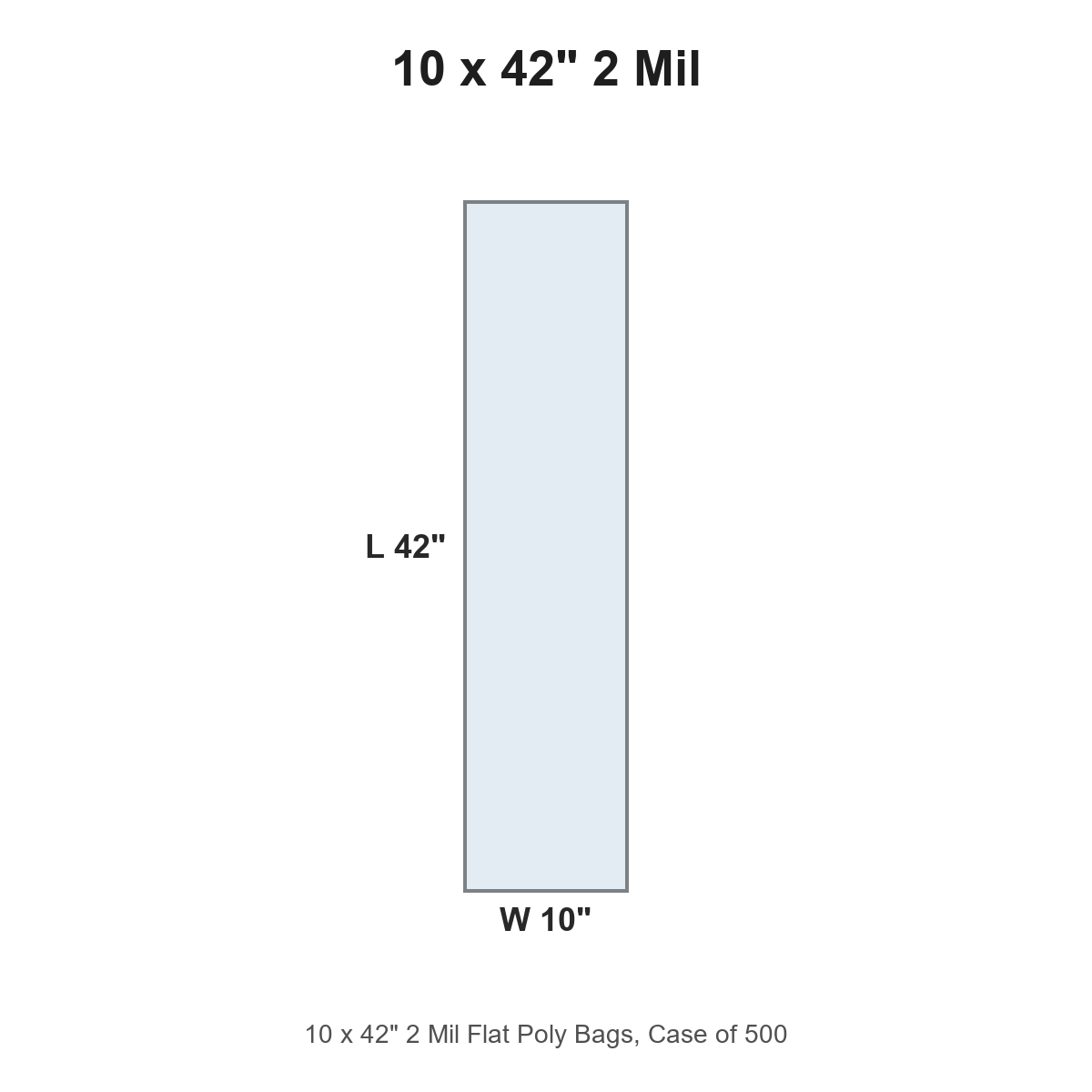 10 x 42" 2 Mil Flat Poly Bags