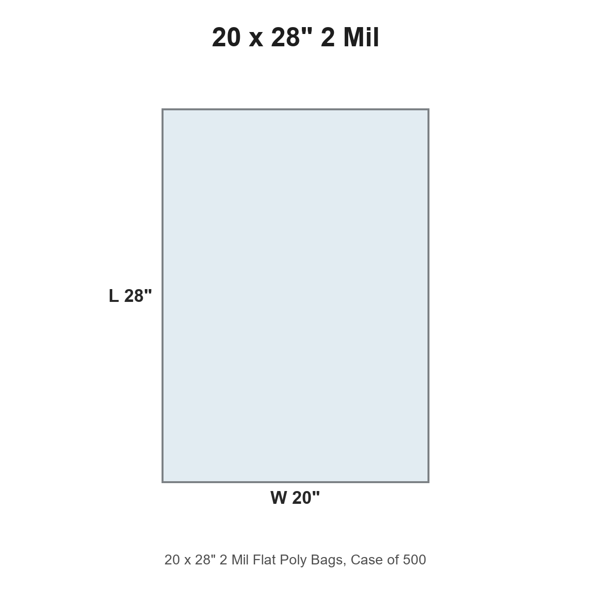 20 x 28" 2 Mil Flat Poly Bags