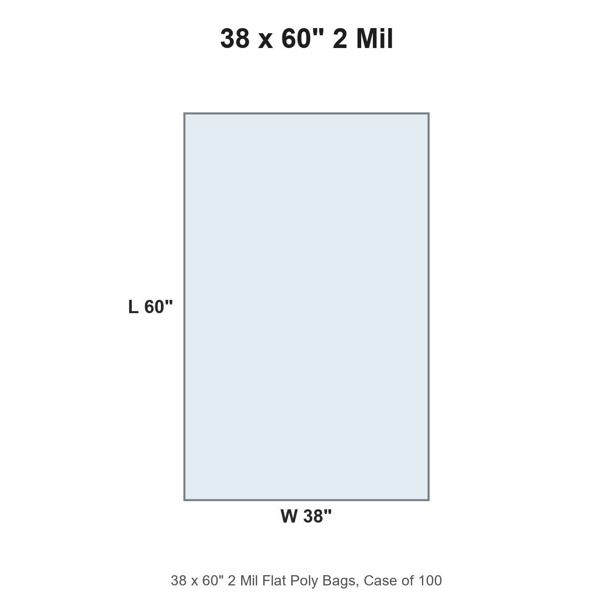 38 x 60" 2 Mil Flat Poly Bags