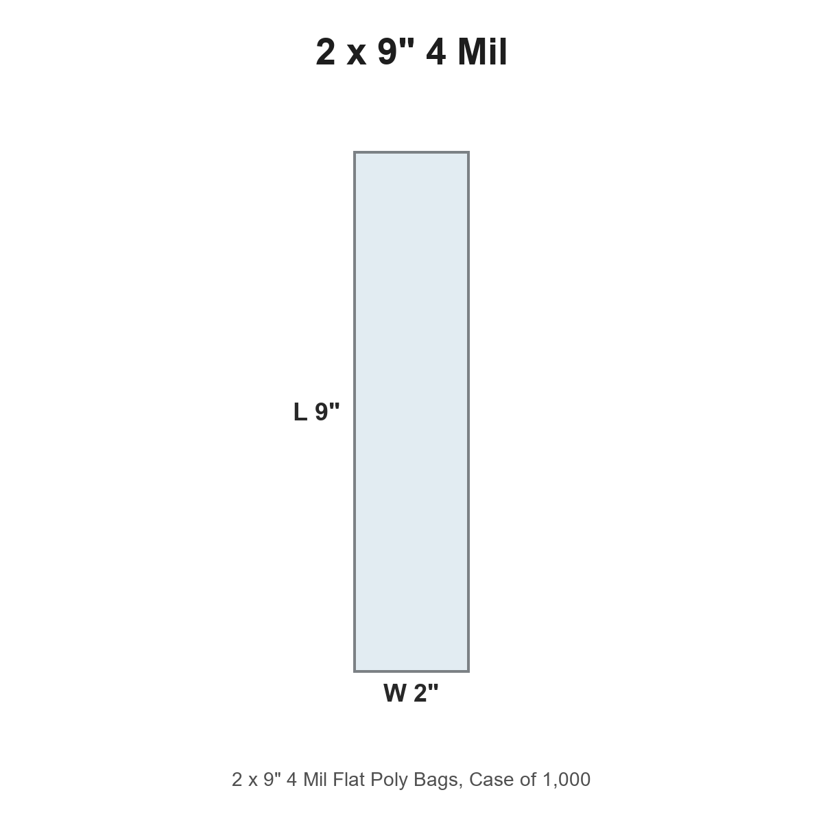 2 x 9" 4 Mil Flat Poly Bags