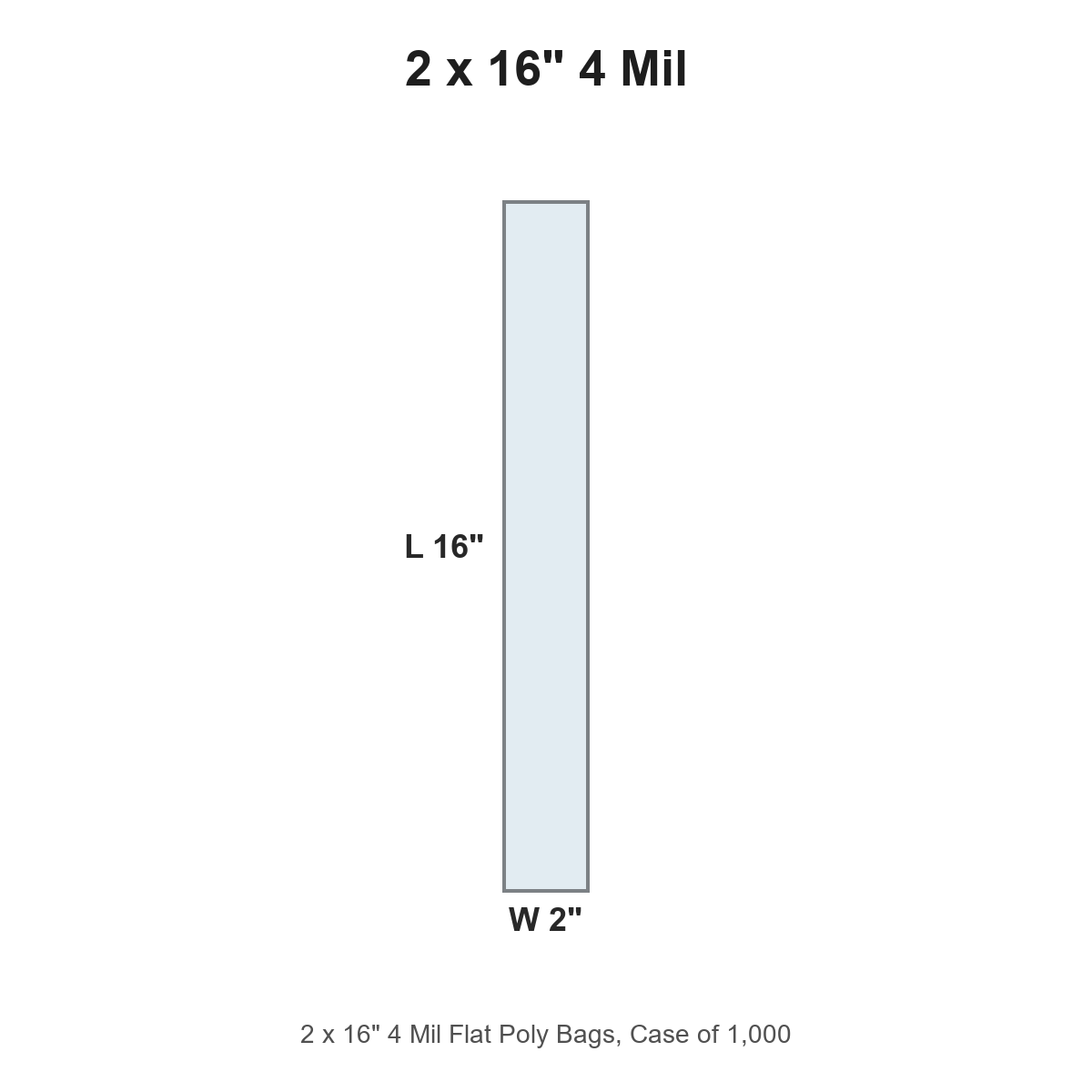 2 x 16" 4 Mil Flat Poly Bags