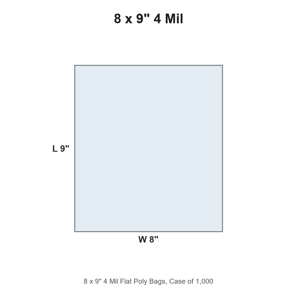 8 x 9" 4 Mil Flat Poly Bags