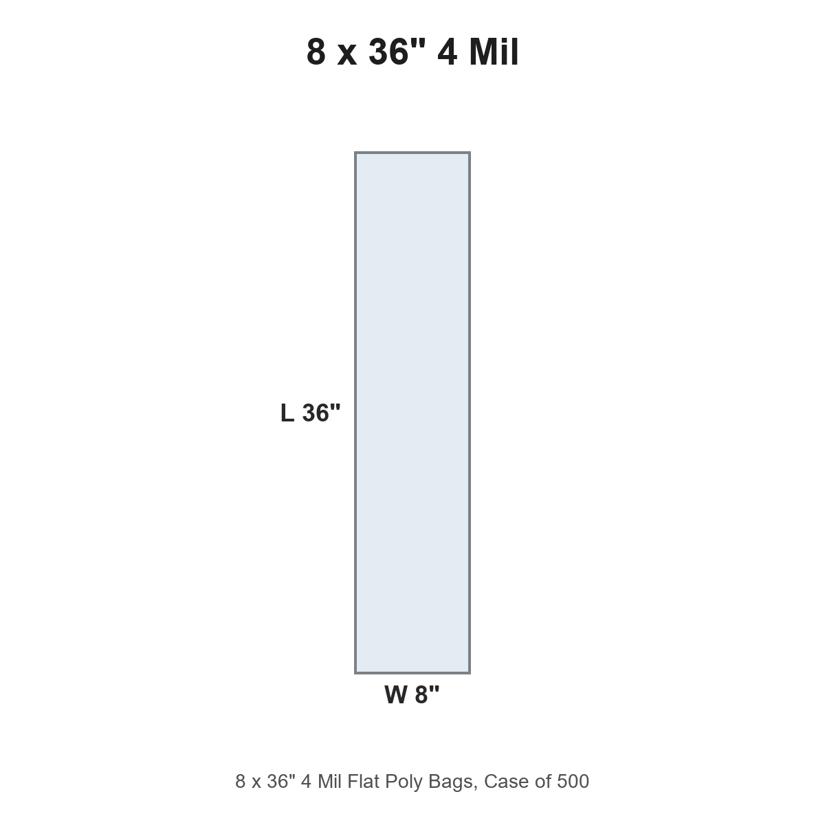 8 x 36" 4 Mil Flat Poly Bags