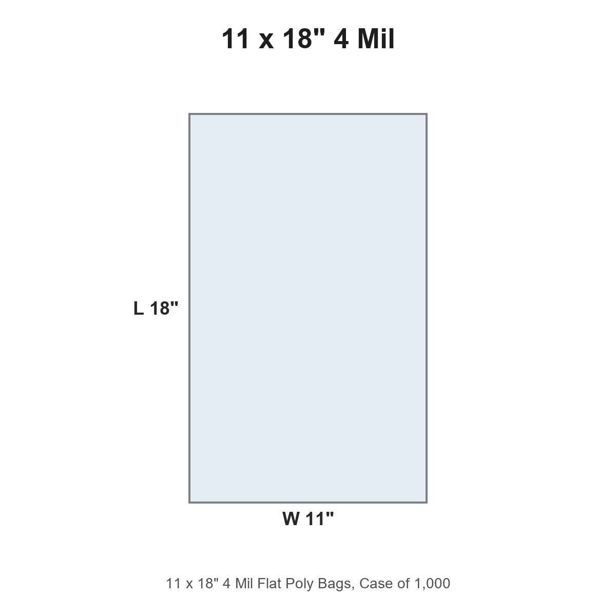 11 x 18" 4 Mil Flat Poly Bags