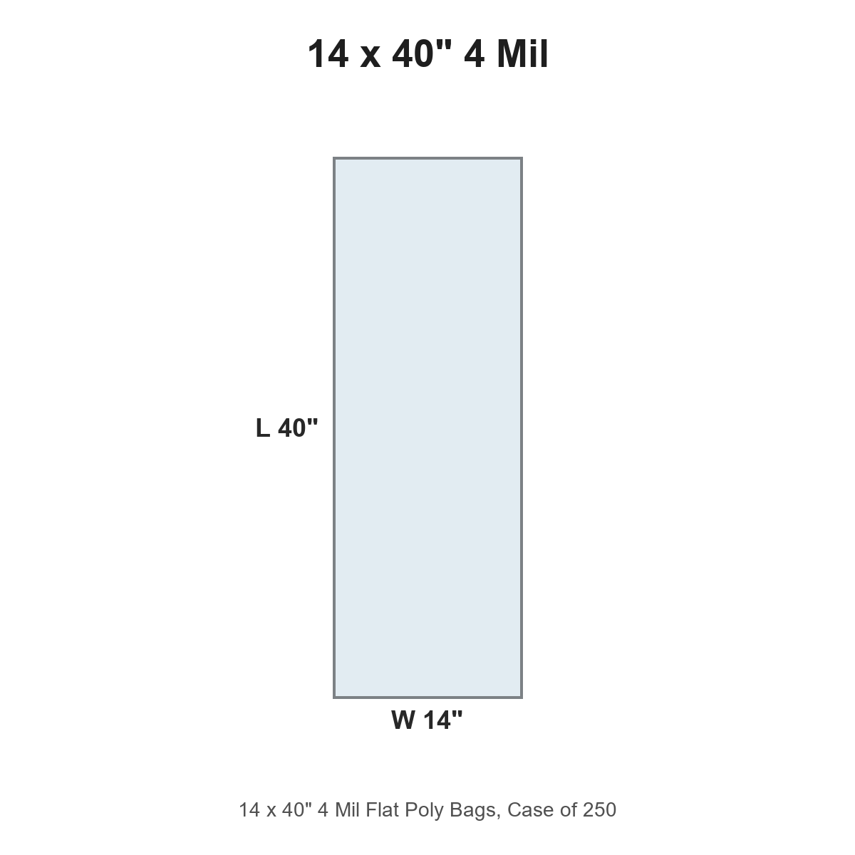 14 x 40" 4 Mil Flat Poly Bags