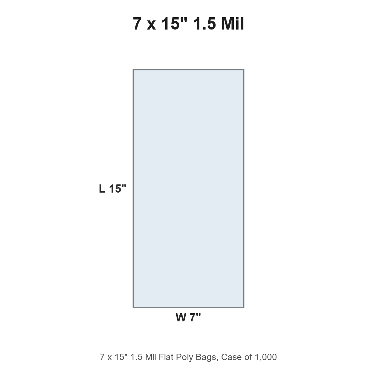 7 x 15" 1.5 Mil Flat Poly Bags