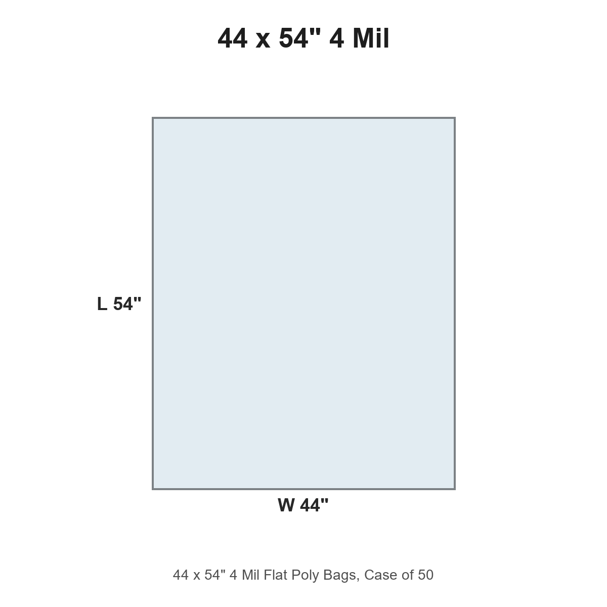 44 x 54" 4 Mil Flat Poly Bags