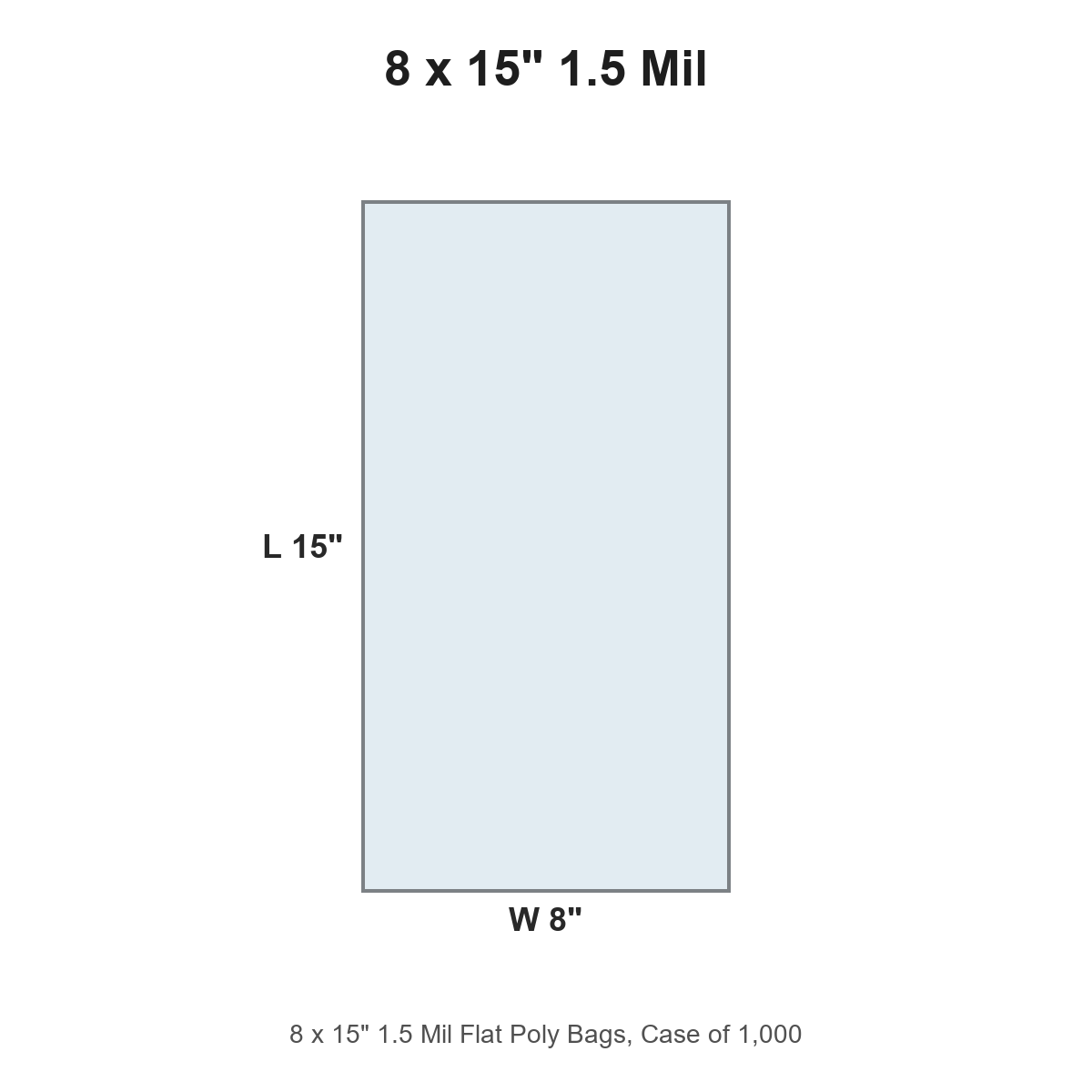 8 x 15" 1.5 Mil Flat Poly Bags