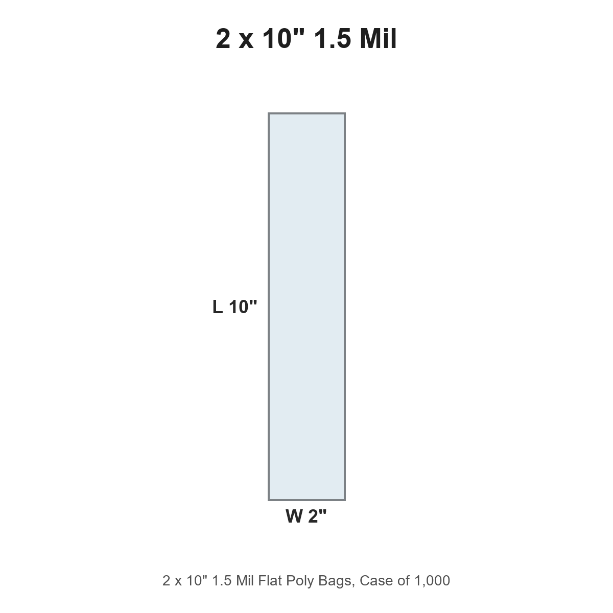 2 x 10" 1.5 Mil Flat Poly Bags