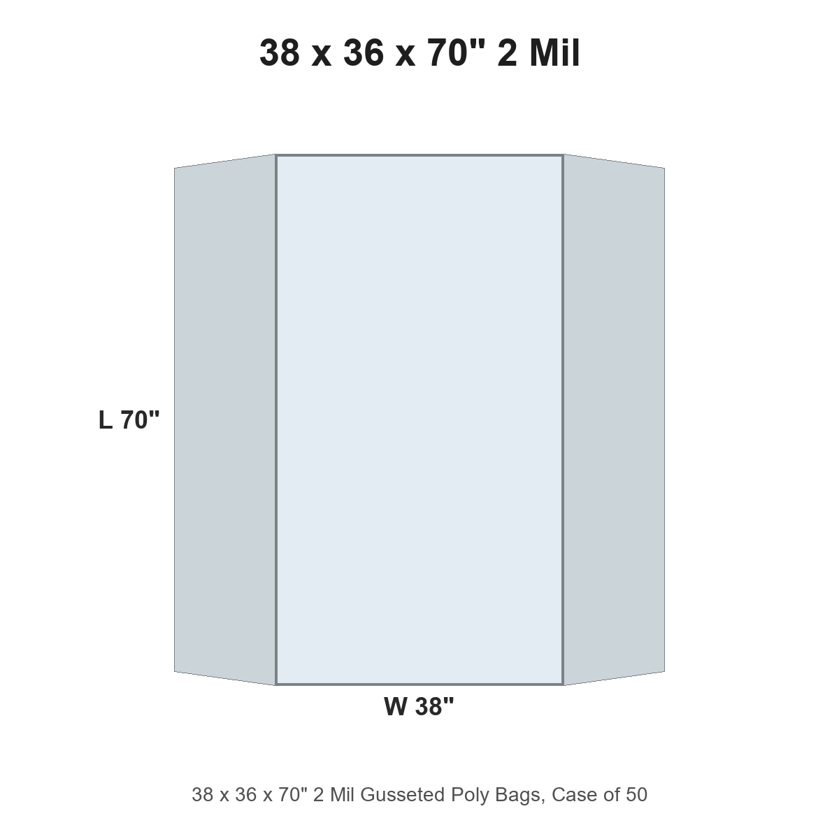 38 x 36 x 70" 2 Mil Gusseted Poly Bags