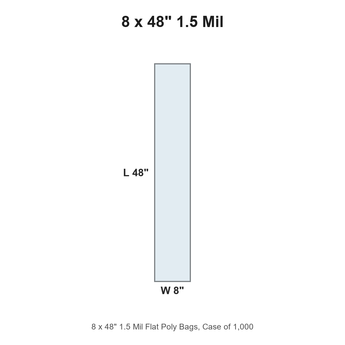 8 x 48" 1.5 Mil Flat Poly Bags