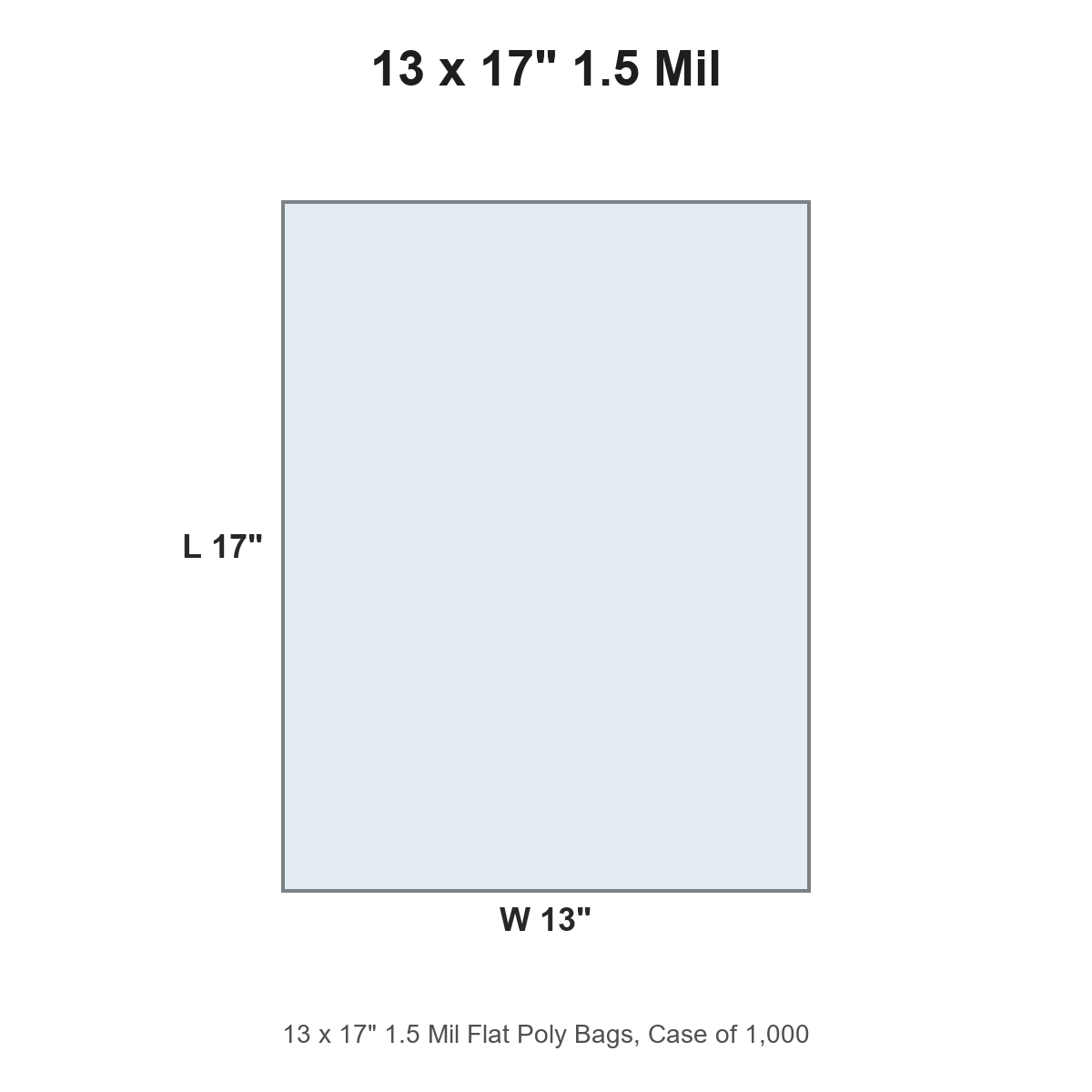 13 x 17" 1.5 Mil Flat Poly Bags