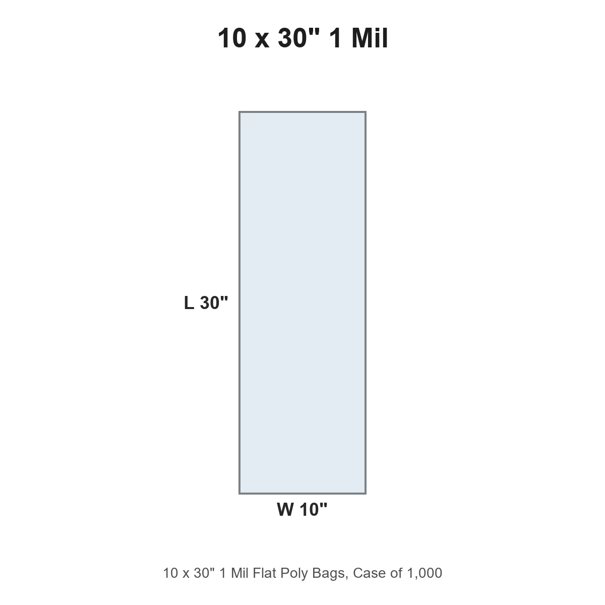 10 x 30" 1 Mil Flat Poly Bags