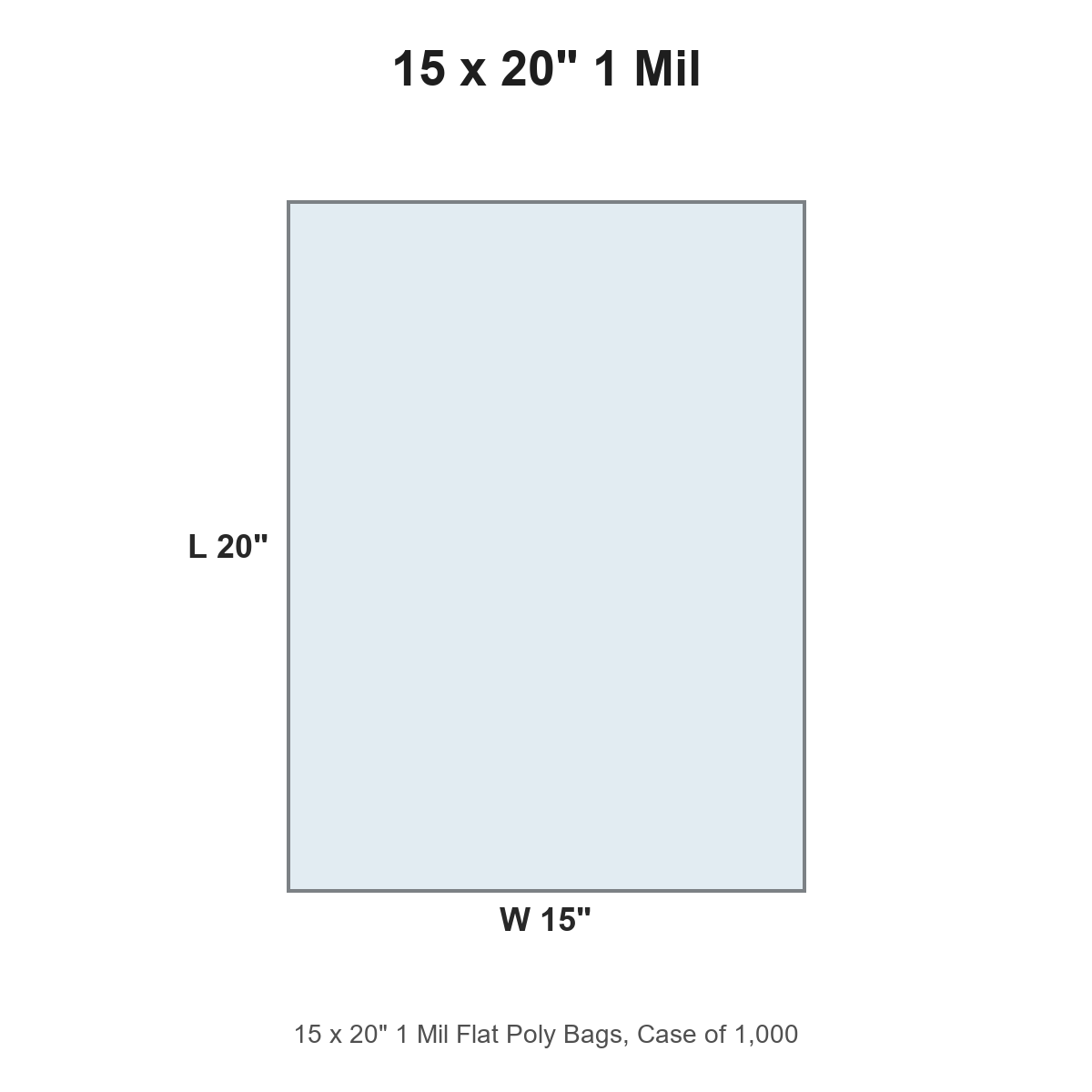 15 x 20" 1 Mil Flat Poly Bags