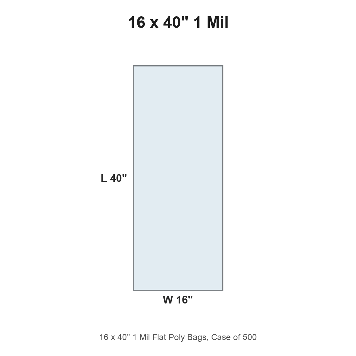 16 x 40" 1 Mil Flat Poly Bags