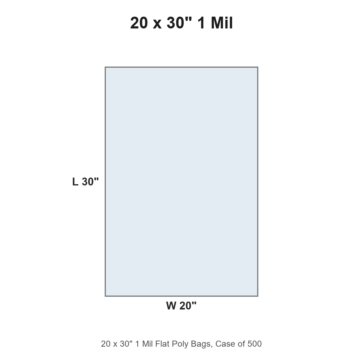 20 x 30" 1 Mil Flat Poly Bags