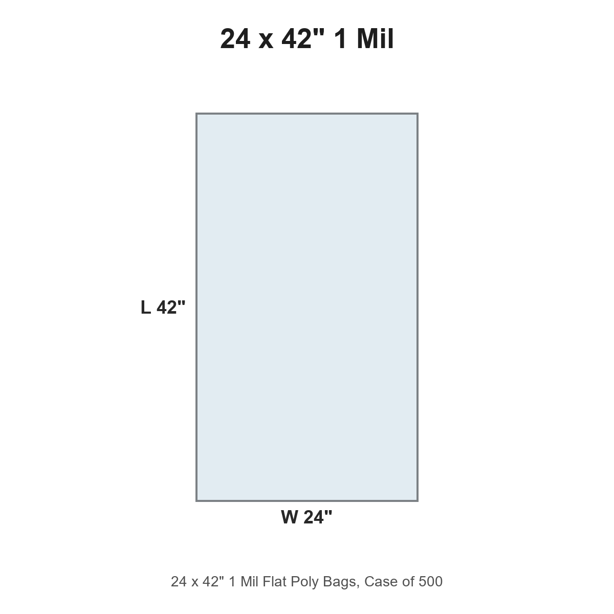 24 x 42" 1 Mil Flat Poly Bags