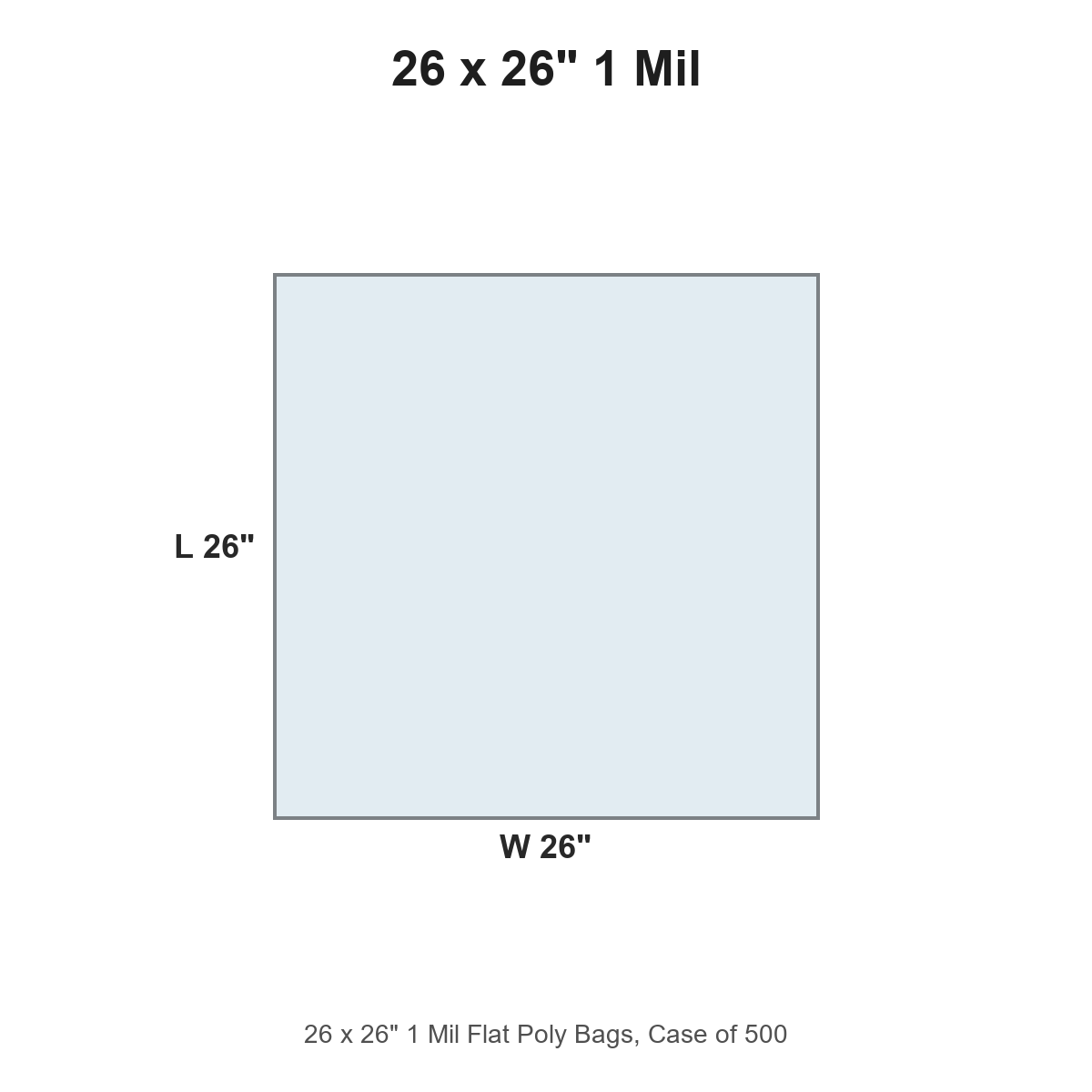 26 x 26" 1 Mil Flat Poly Bags