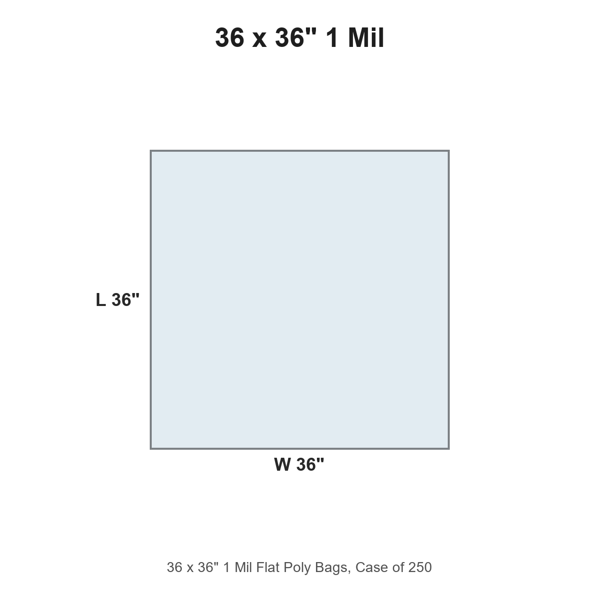 36 x 36" 1 Mil Flat Poly Bags