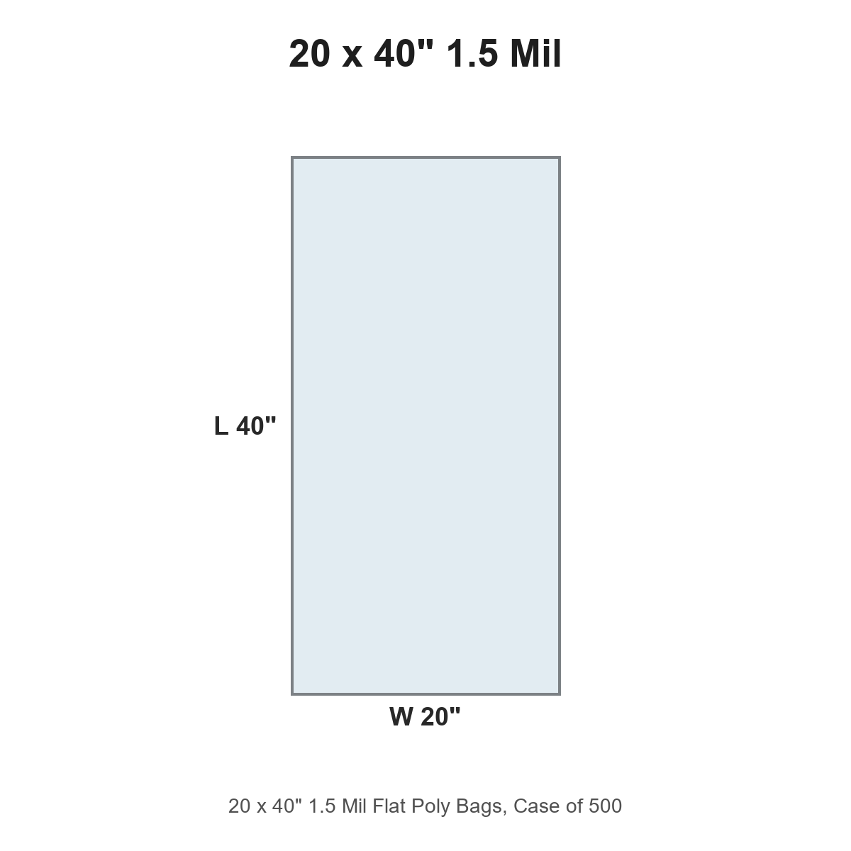 20 x 40" 1.5 Mil Flat Poly Bags
