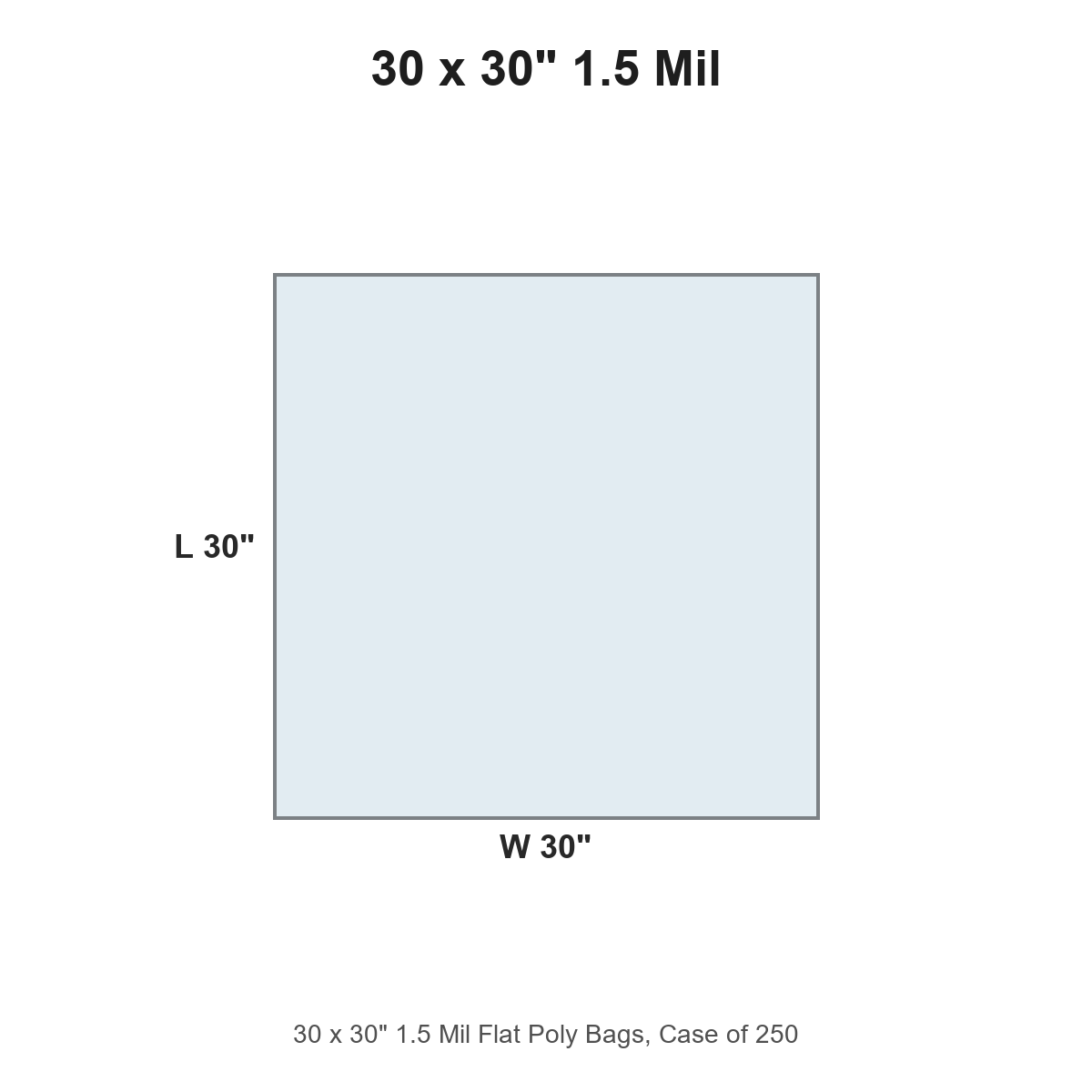 30 x 30" 1.5 Mil Flat Poly Bags