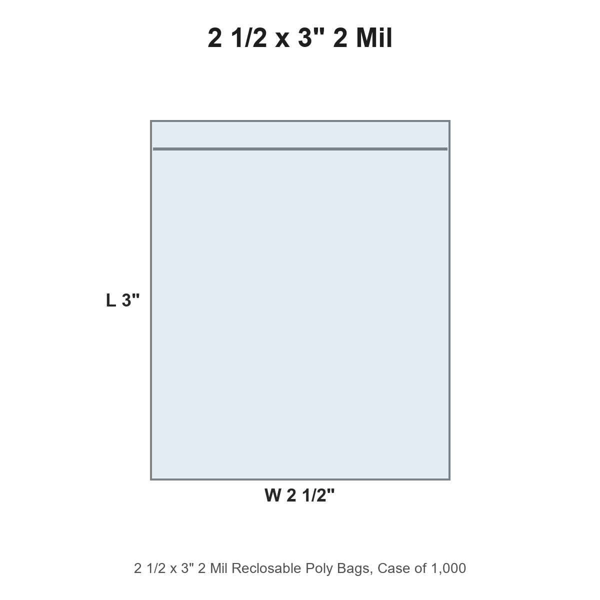 2 1/2 x 3" 2 Mil Reclosable Poly Bags