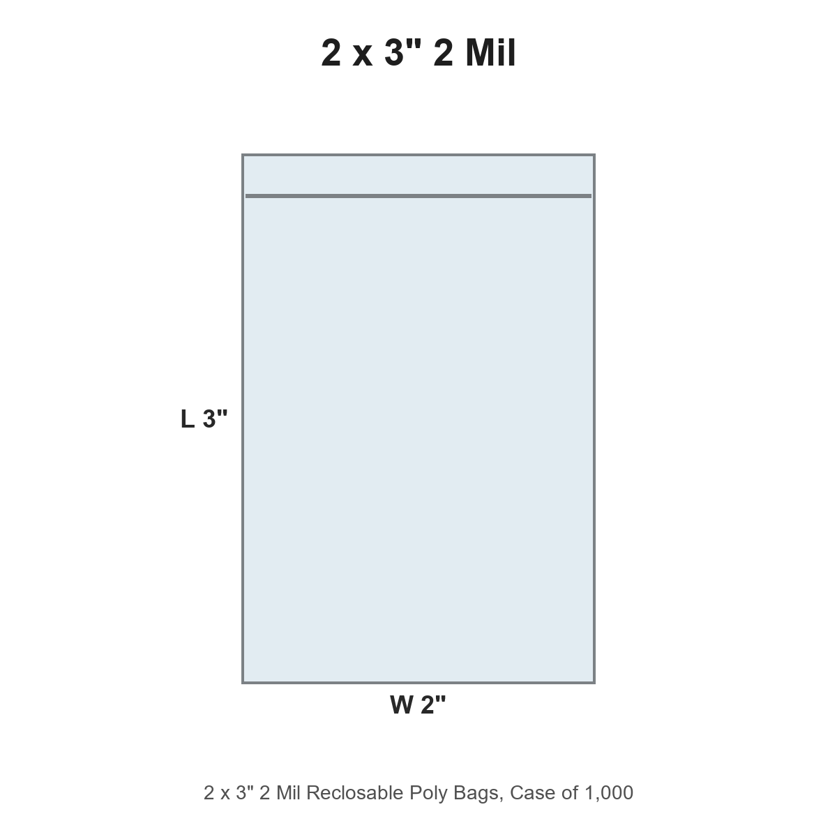 2 x 3" 2 Mil Reclosable Poly Bags